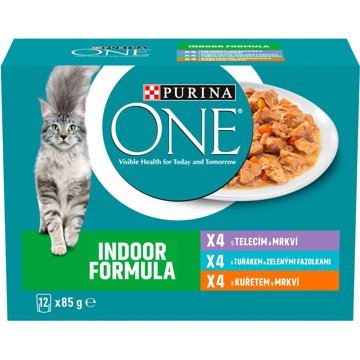 

Purina ONE Indoor Multipack lahodný výběr ve šťávě 12 × 85 g