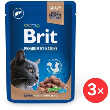 

Brit Premium by Nature Cat Pouches Liver for Sterilised 3 × 100 g