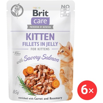 

Brit Care Cat Kitten Fillets in Jelly with Savory Salmon 6 × 85 g