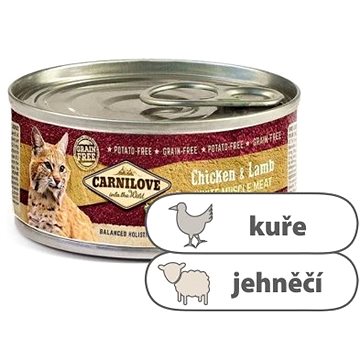 

Carnilove Konzerva s kuřetem a jehněčím pro dospělé kočky 100 g