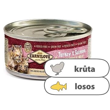 

Carnilove Konzerva s krůtím a lososem pro koťata 100 g