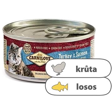 

Carnilove Konzerva s krůtím a lososem pro dospělé kočky 100 g