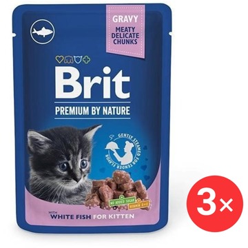 

Brit Premium by Nature Cat Pouches White Fish for Kitten 3 × 100 g