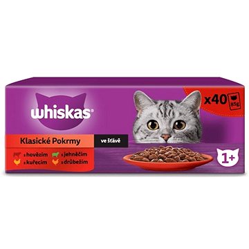 

Whiskas kapsičky klasický výběr ve šťávě pro dospělé kočky 40 x 85 g