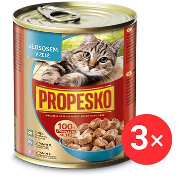 

Propesko konzerva pro kočky s lososem v želé 3 × 830 g