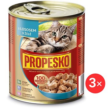

Propesko konzerva pro kočky s lososem v želé 3 × 830 g