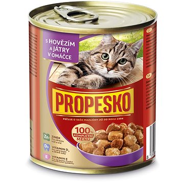 

Propesko konzerva pro kočky s hovězím a játry v omáčce 830 g