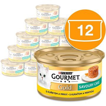 

Gourmet Gold Savoury Cake s kuřetem a mrkví 12 × 85 g
