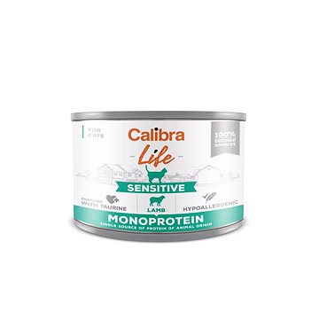 

Calibra Cat Life konzerva pro kočky s citlivým zažíváním s jehněčím 200 g