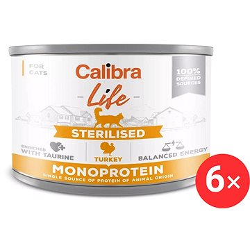 

Calibra Cat Life konzerva pro kastrované kočky s krůtím 6 × 200 g