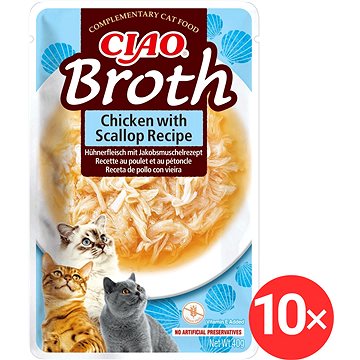 

Ciao Churu Cat Broth Vývar kuřecí a hřebenatková receptura 10 × 40 g