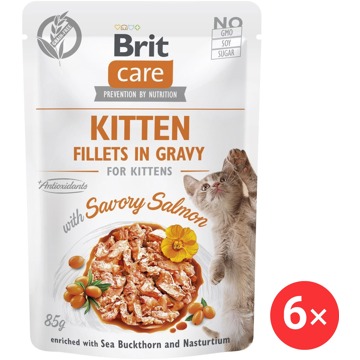 

Brit Care Cat Kitten Fillets in Gravy with Savory Salmon 6 × 85 g