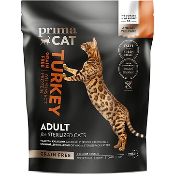 

PrimaCat granule Krůta s hmyzí bílkovinou, bez obilovin, pro kastrované kočky 1,4 kg