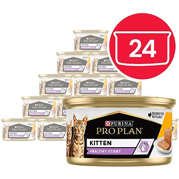 

Pro Plan Kitten Healthy Start konzervy pro koťata s kuřetem v paštice 24 × 85 g