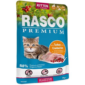 

Rasco Kapsička Premium Kitten krůtí s brusinkou 85 g