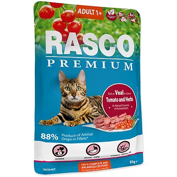 

Rasco Kapsička Premium Adult telecí s rajčaty a bylinkami 85 g