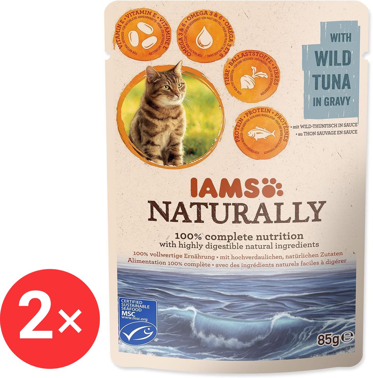 

IAMS Naturally Kapsička tuňák v omáčce 2 × 85 g