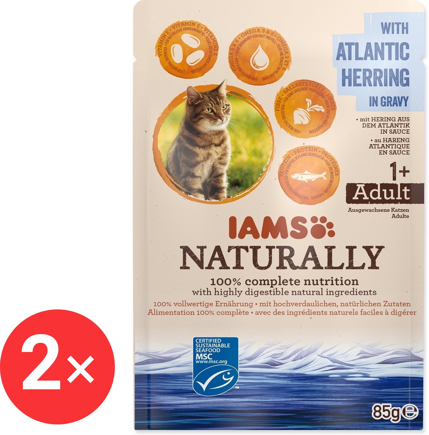 

IAMS Naturally Kapsička sleď v omáčce 2 × 85 g
