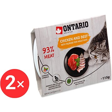 

Ontario Vanička kuřecí s hovězím a taurinem 2 × 115 g