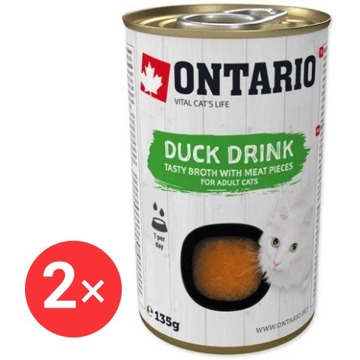 

Ontario Drink Vývar pro kočky kachní 2 × 135 g