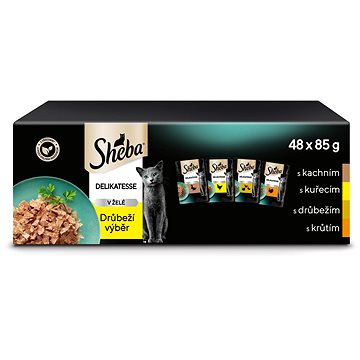 

Sheba kapsičky drůbeží výběr v želé pro dospělé kočky 48 × 85 g