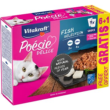 

Vitakraft Cat mokré krmivo Poésie® Délice Fish Selection Multipack, rybí mix v omáčce 6 + 1 grátis