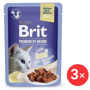 

Brit Premium by Nature Cat Delicate Fillets in Jelly with Beef 3 × 85 g