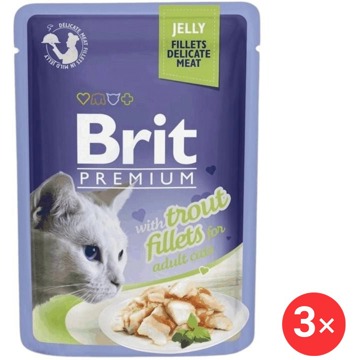

Brit Premium by Nature Cat Delicate Fillets in Jelly with Trout 3 × 85 g