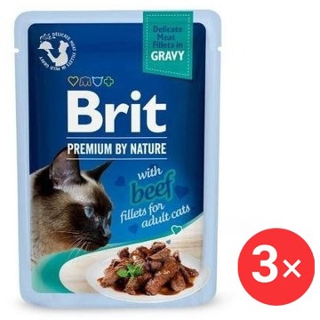 

Brit Premium by Nature Cat Delicate Fillets in Gravy with Beef 3 × 85 g