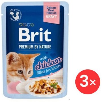 

Brit Premium by Nature Cat Delicate Fillets in Gravy with Chicken for Kitten 3 × 85 g