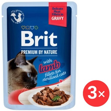 

Brit Premium by Nature Cat Delicate Fillets in Gravy with Lamb for Sterilised 3 × 85 g