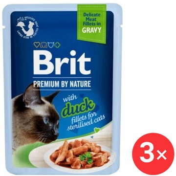 

Brit Premium by Nature Cat Delicate Fillets in Gravy with Duck for Sterilised 3 × 85 g