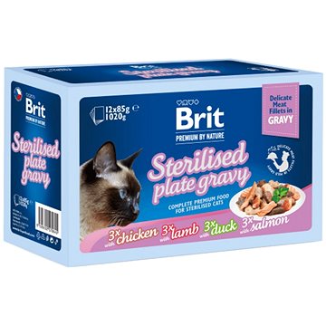 

Brit Premium by Nature Cat Delicate Fillets in Gravy Family Plate Sterilised 1020 g (12 × 85 g)