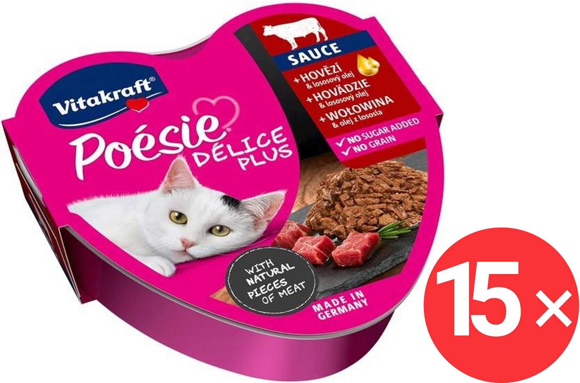 

Vitakraft Poésie Délice Plus hovězí 15 × 85 g