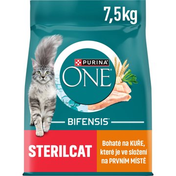Purina One Bifensis Sterilcat s kuřetem a pšenicí 7,5 kg