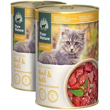 

Pure Nature Cat Junior Hovězí a Telecí s kopřivou 2 × 400 g
