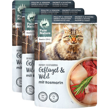 

Pure Nature Cat Senior Drůbeží a Zvěřina s rozmarýnem 3 × 85 g