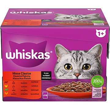 

Whiskas 1+ Classic Meals mix ve šťávě pro dospělé kočky 24 × 85 g