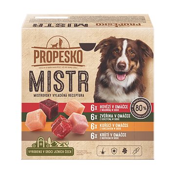 

Propesko Mistr filetky s hovězím, zvěřinou, kuřecím a krůtím v omáčce 24 × 85 g