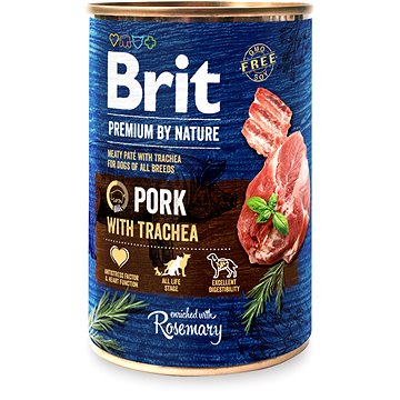 Brit Premium by Nature Pork with Trachea 800 g - Konzerva pro psy
