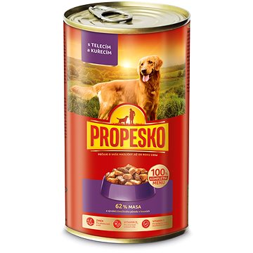 

Propesko konzerva pro psy s telecím a kuřecím v omáčce 1240 g