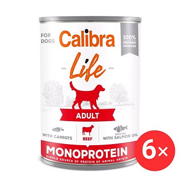 

Calibra Dog Life konzerva pro dospělé psy s hovězím a mrkví 6 × 400 g