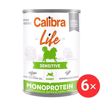 

Calibra Dog Life konzerva pro psy s citlivým zažíváním s králičím 6 × 400 g