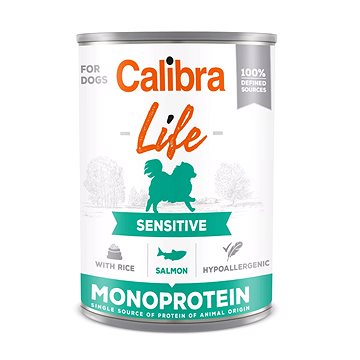 

Calibra Dog Life konzerva pro psy s citlivým zažíváním s lososem a rýží 400 g