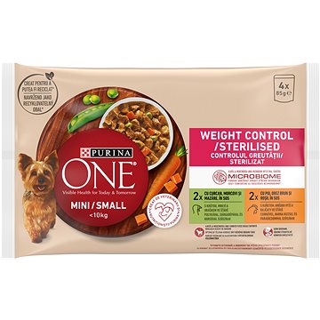 

Purina ONE Mini Dog Weight Control Multipack krůta a kuře ve šťávě 4 × 85 g