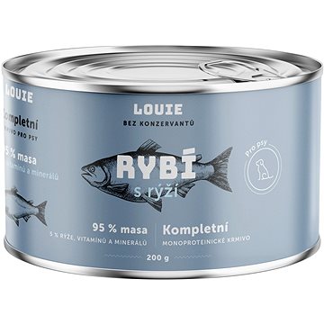 

LOUIE Kompletní monoproteinové krmivo ryba (95%) s rýží (5%) 200 g