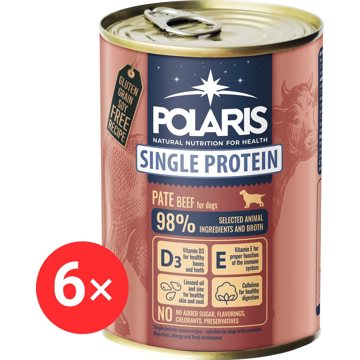 

Polaris Single Protein Paté konzerva pro psy hovězí 6 × 400 g