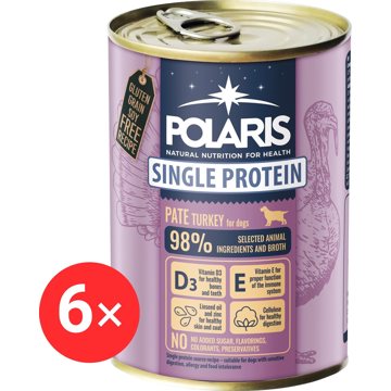 

Polaris Single Protein Paté konzerva pro psy krůtí 6 × 400 g