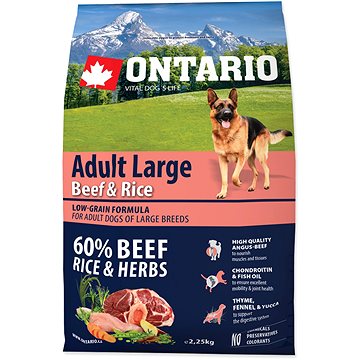 

Ontario Adult Large Beef & Rice 2,25 kg