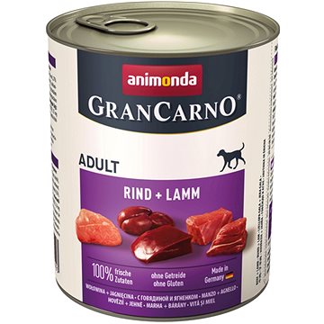 

Grancarno konzerva pro psy Adult hovězí, jehněčí 800 g